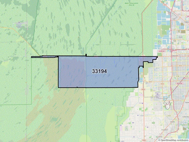 Map of ZIP Code 33194 — Miami, FL