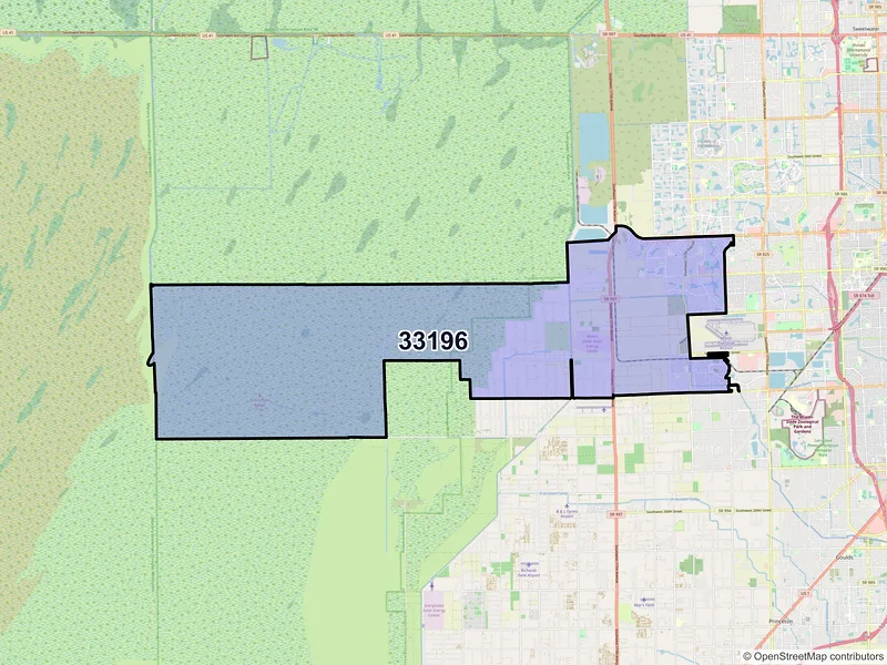 Map of ZIP Code 33196 — Miami, FL