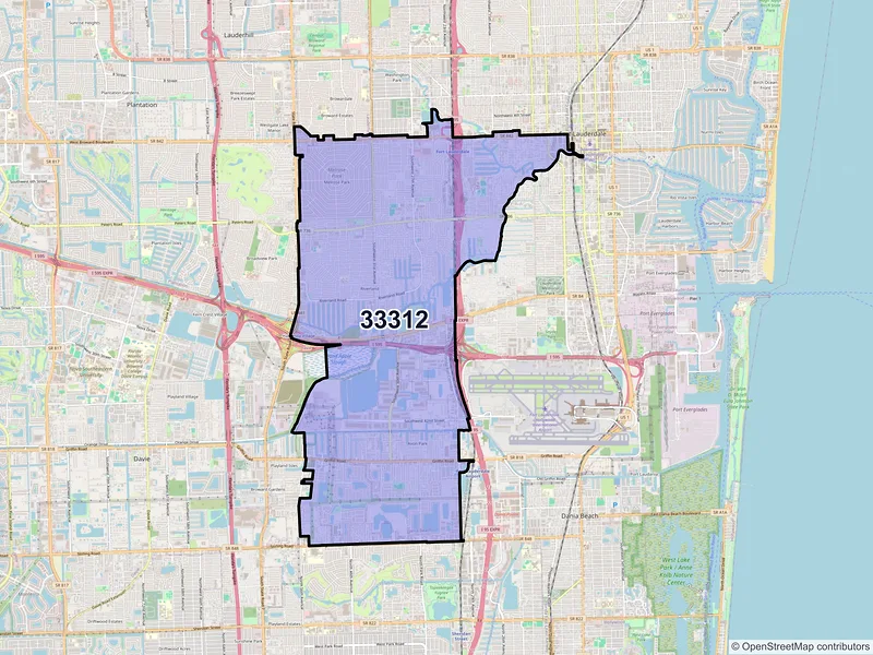 Map of ZIP Code 33312 — Fort Lauderdale, FL