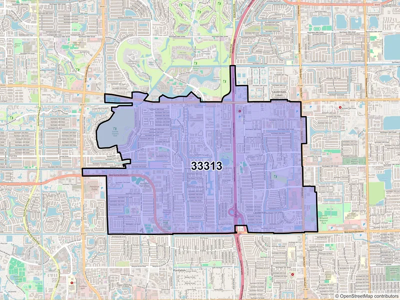 Map of ZIP Code 33313 — Fort Lauderdale, FL