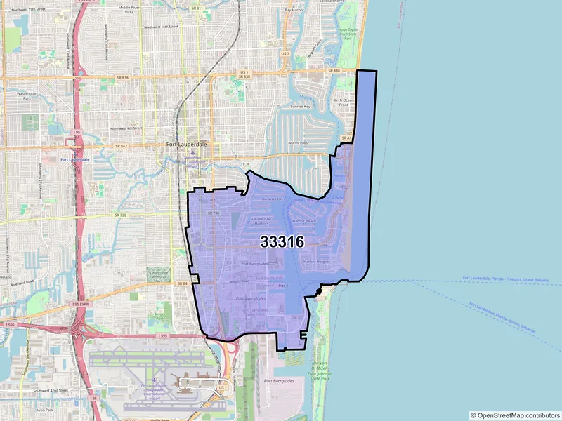 Map of ZIP Code 33316 — Fort Lauderdale, FL