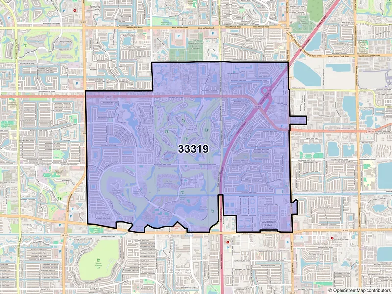 Map of ZIP Code 33319 — Fort Lauderdale, FL