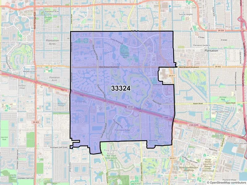 Map of ZIP Code 33324 — Fort Lauderdale, FL