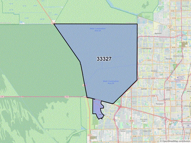 Map of ZIP Code 33327 — Fort Lauderdale, FL
