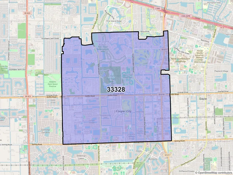 Map of ZIP Code 33328 — Fort Lauderdale, FL