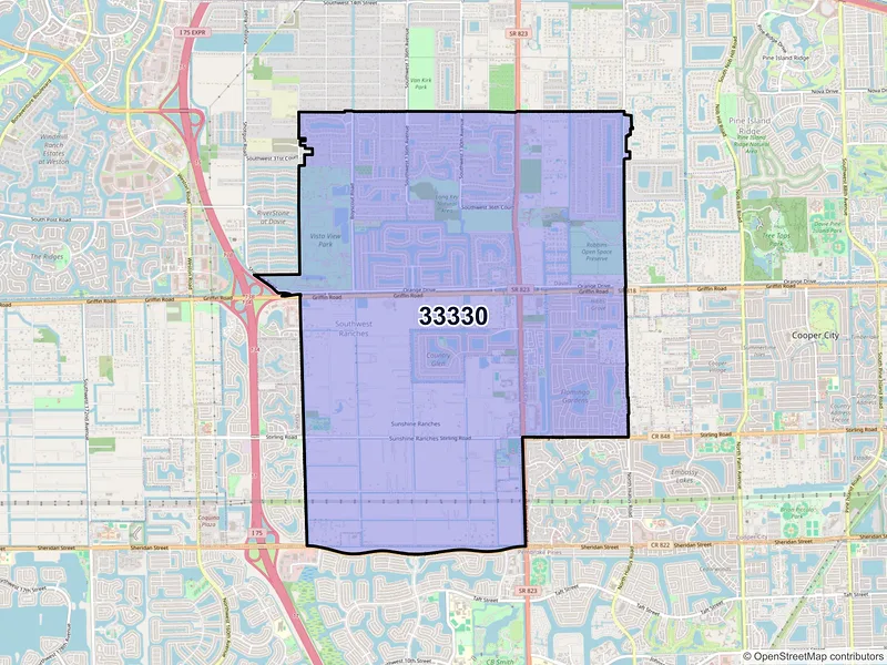 Map of ZIP Code 33330 — Fort Lauderdale, FL