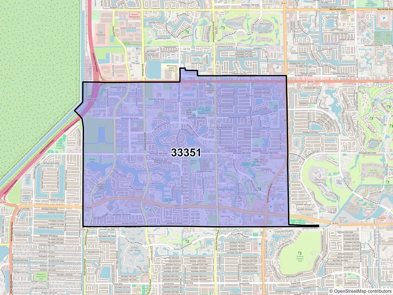 Map of ZIP Code 33351 — Fort Lauderdale, FL