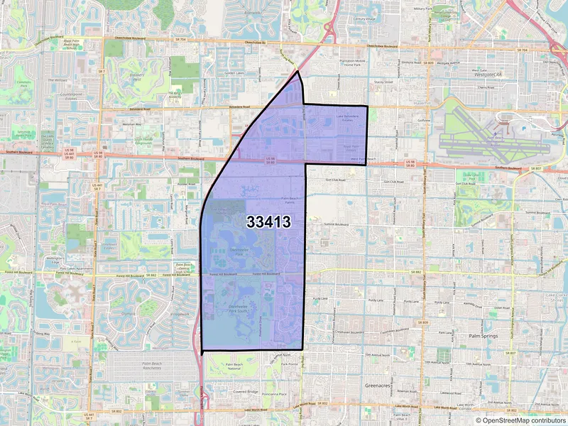 Map of ZIP Code 33413 — West Palm Beach, FL