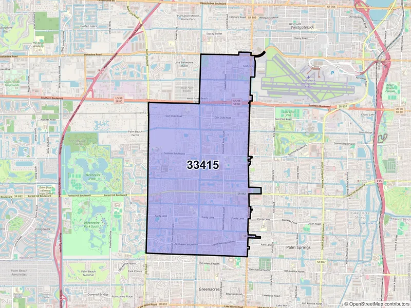 Map of ZIP Code 33415 — West Palm Beach, FL