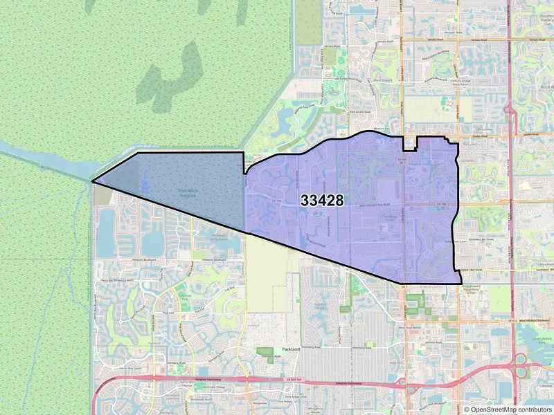 Map of ZIP Code 33428 — Boca Raton, FL