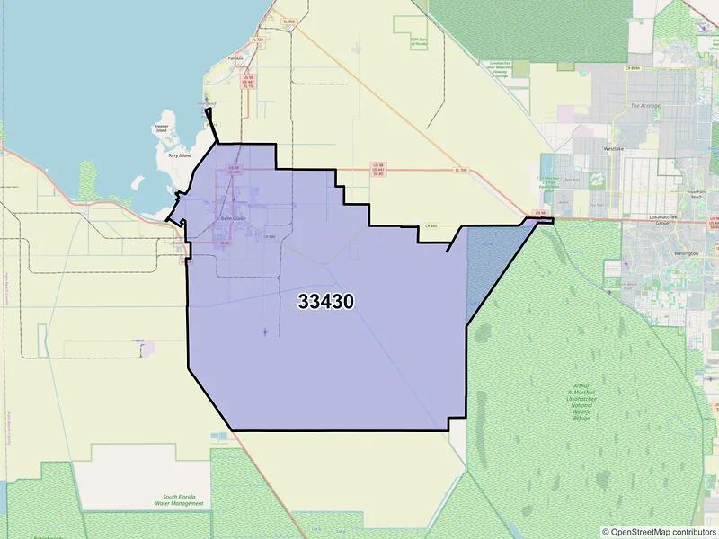 Map of ZIP Code 33430 — Belle Glade, FL