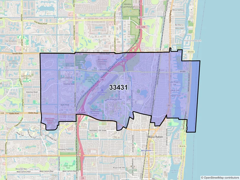 Map of ZIP Code 33431 — Boca Raton, FL