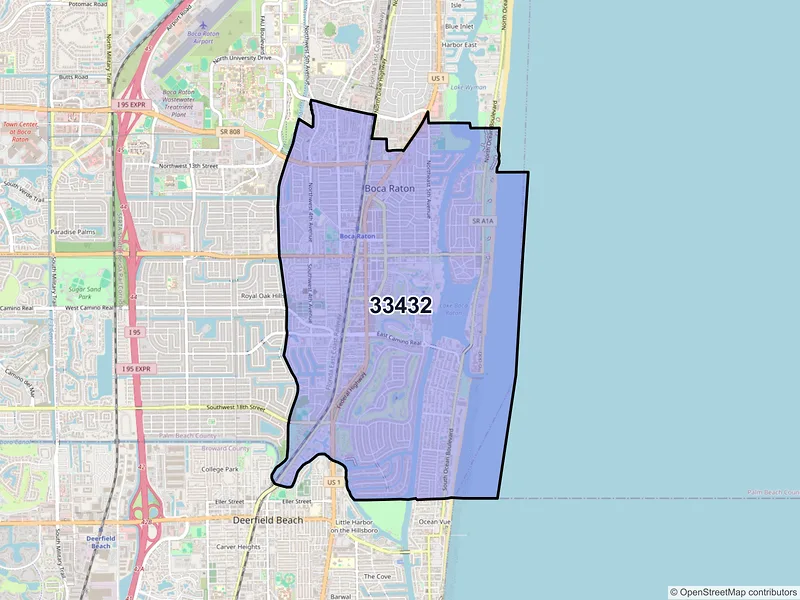 Map of ZIP Code 33432 — Boca Raton, FL
