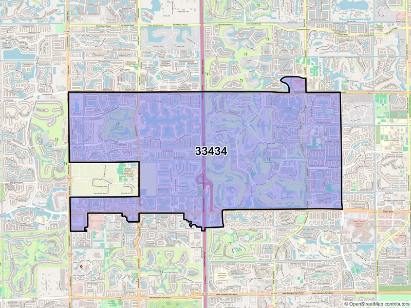 Map of ZIP Code 33434 — Boca Raton, FL