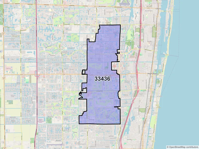 Map of ZIP Code 33436 — Boynton Beach, FL
