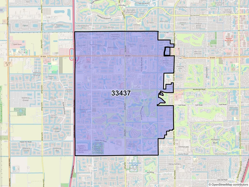 Map of ZIP Code 33437 — Boynton Beach, FL
