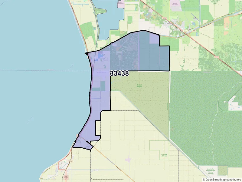Map of Canal Point, Florida and ZIP codes