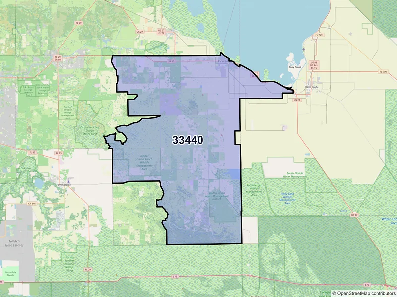 Map of ZIP Code 33440 — Clewiston, FL