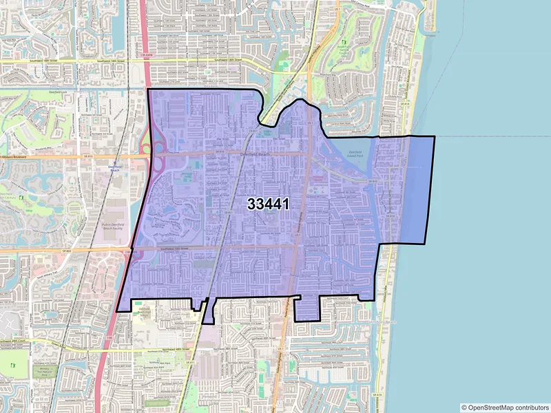 Map of ZIP Code 33441 — Deerfield Beach, FL