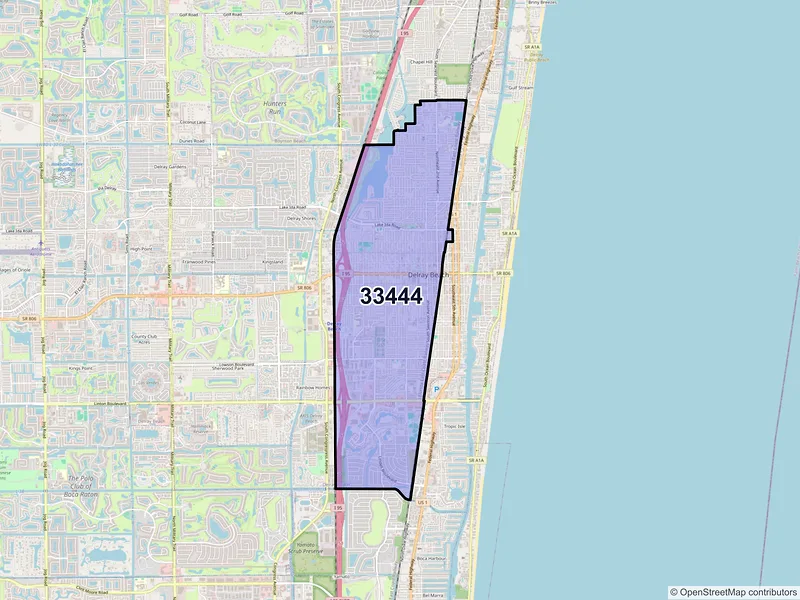Map of ZIP Code 33444 — Delray Beach, FL