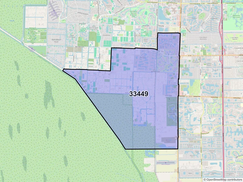 Map of ZIP Code 33449 — Lake Worth, FL