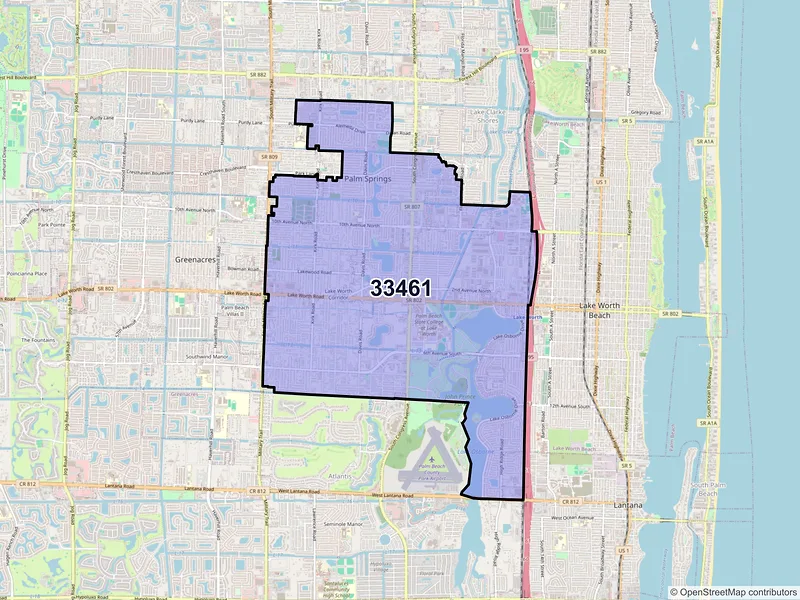 Map of ZIP Code 33461 — Lake Worth, FL