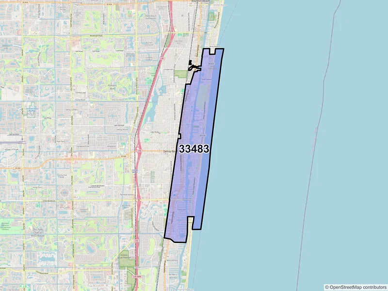 Map of ZIP Code 33483 — Delray Beach, FL