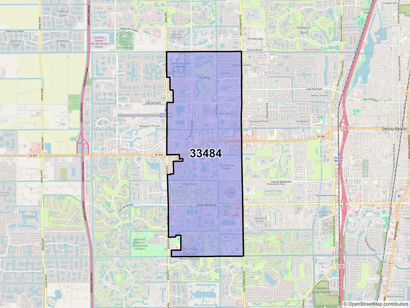 Map of ZIP Code 33484 — Delray Beach, FL