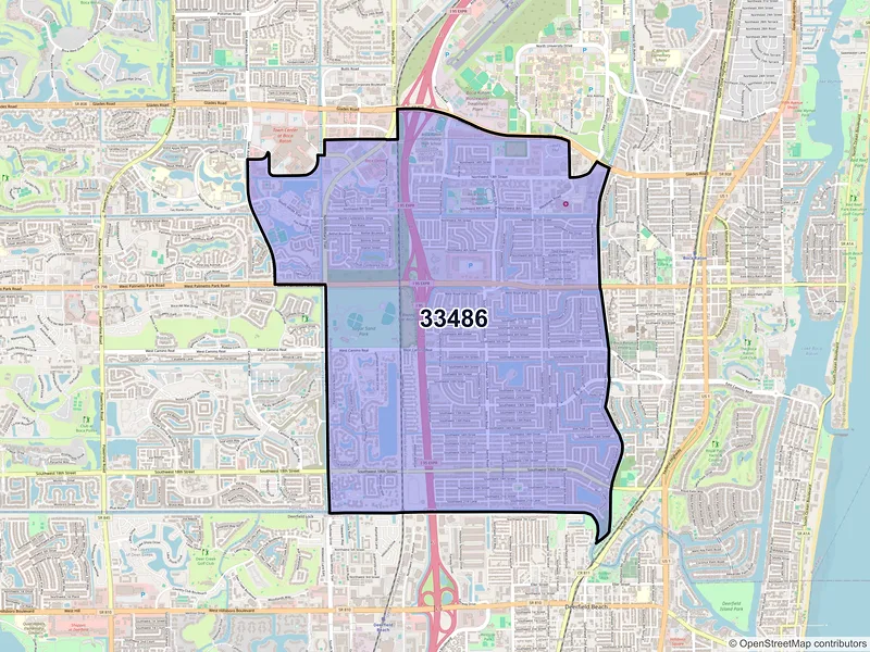 Map of ZIP Code 33486 — Boca Raton, FL