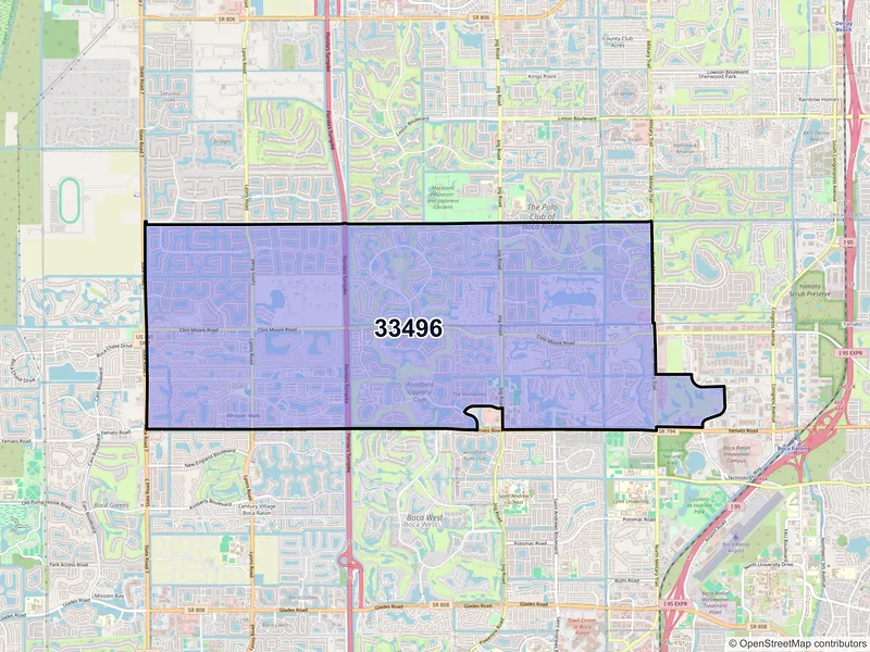 Map of ZIP Code 33496 — Boca Raton, FL