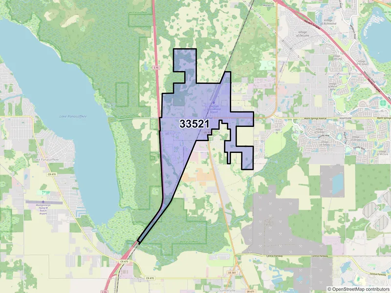 Map of Coleman, Florida and ZIP codes
