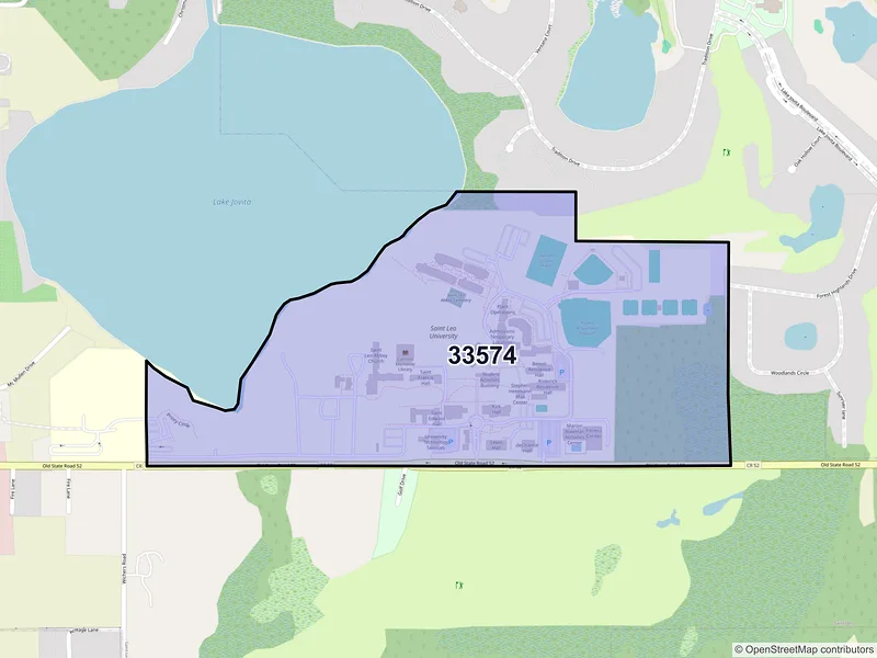 Map of Saint Leo, Florida and ZIP codes