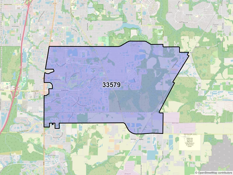 Map of ZIP Code 33579 — Riverview, FL