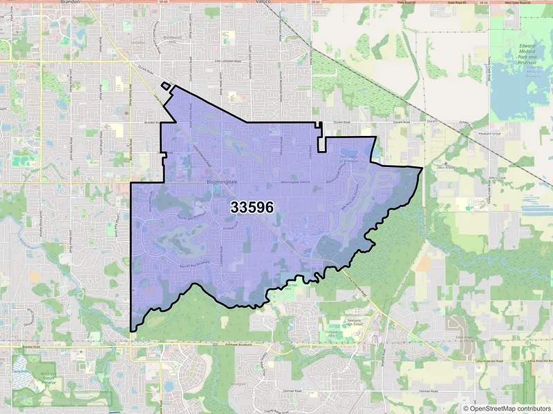 Map of ZIP Code 33596 — Valrico, FL