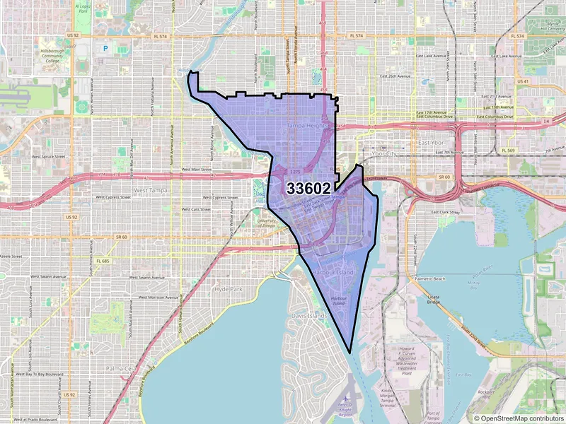 Map of ZIP Code 33602 — Tampa, FL