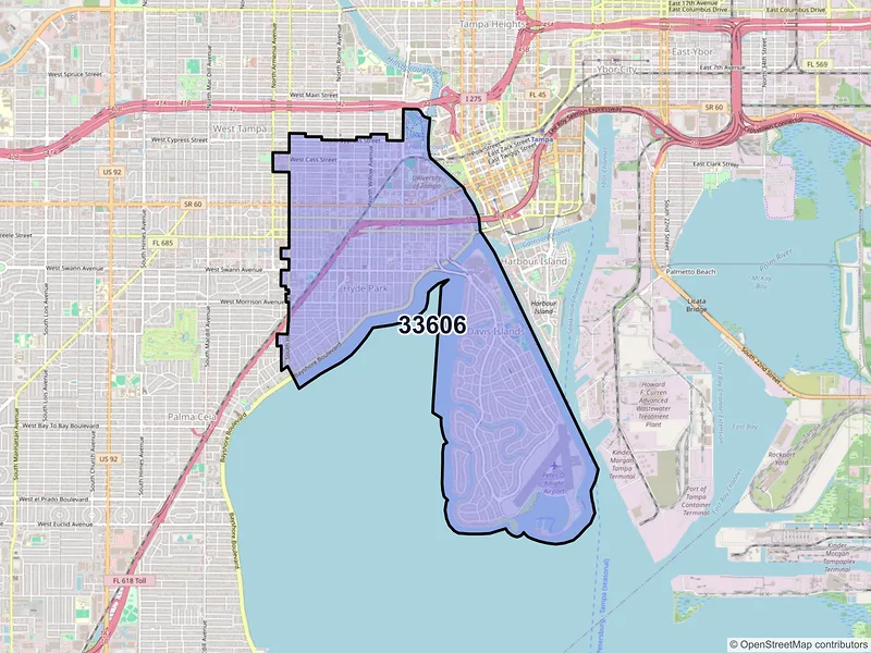 Map of ZIP Code 33606 — Tampa, FL