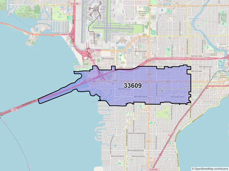 Map of ZIP Code 33609 — Tampa, FL