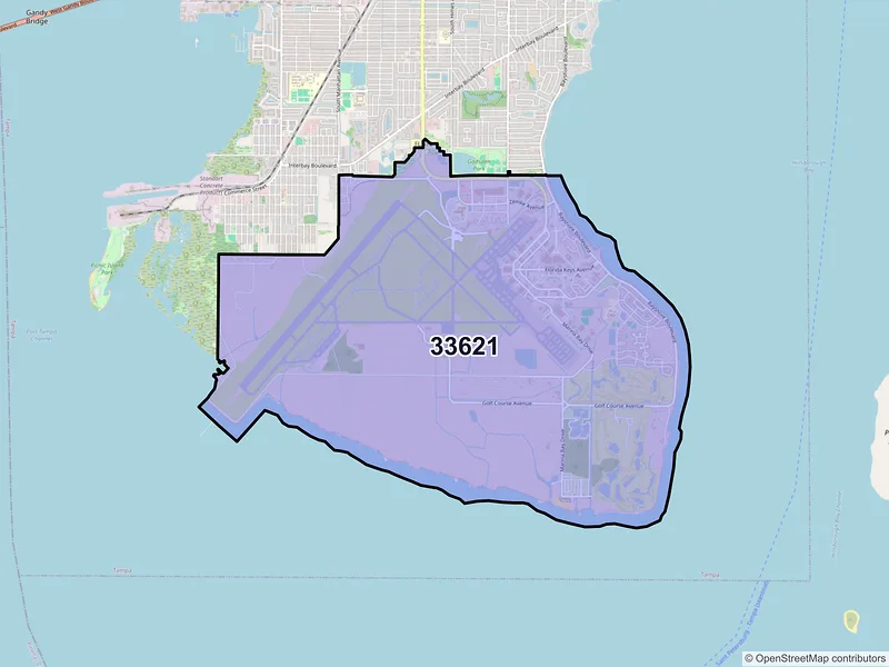 Map of ZIP Code 33621 — Tampa, FL