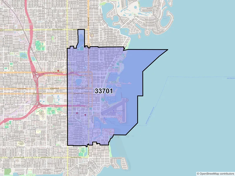 Map of ZIP Code 33701 — Saint Petersburg, FL