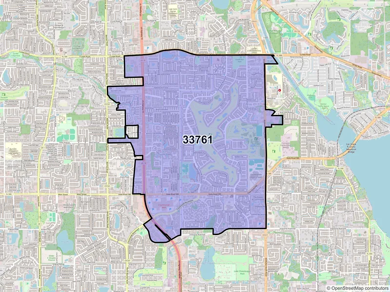 Map of ZIP Code 33761 — Clearwater, FL