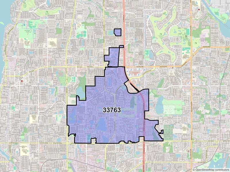Map of ZIP Code 33763 — Clearwater, FL