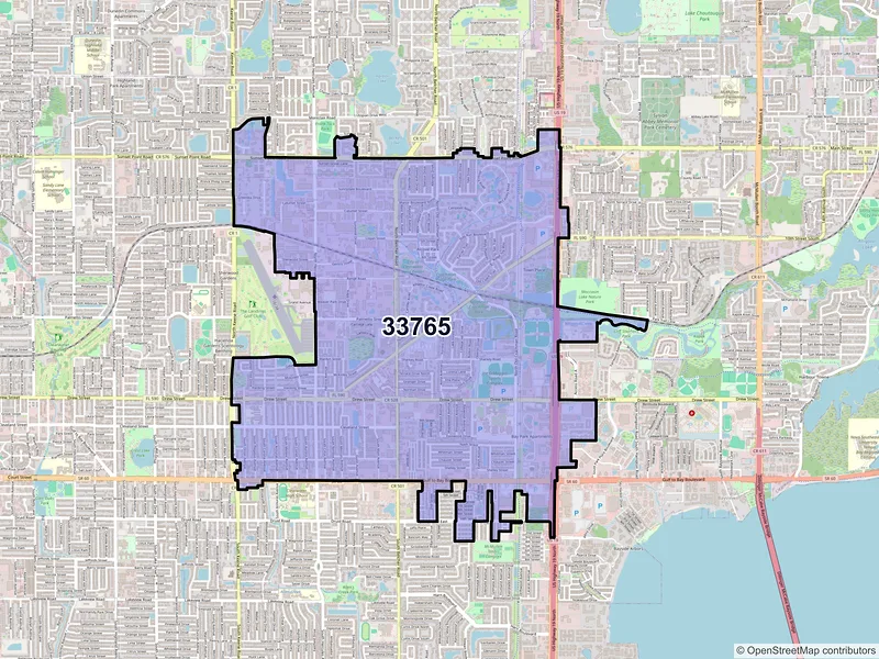 Map of ZIP Code 33765 — Clearwater, FL