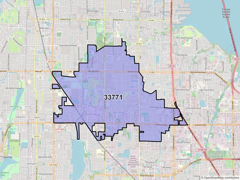 Map of ZIP Code 33771 — Largo, FL