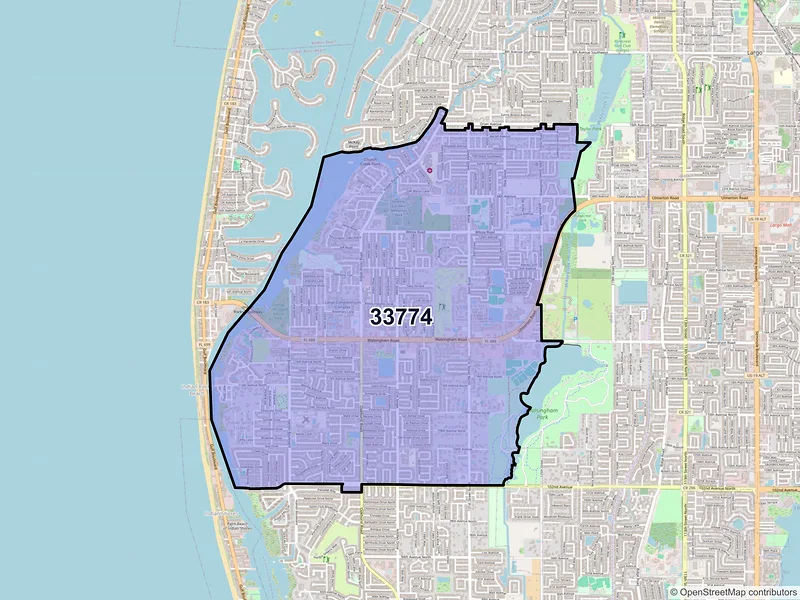 Map of ZIP Code 33774 — Largo, FL