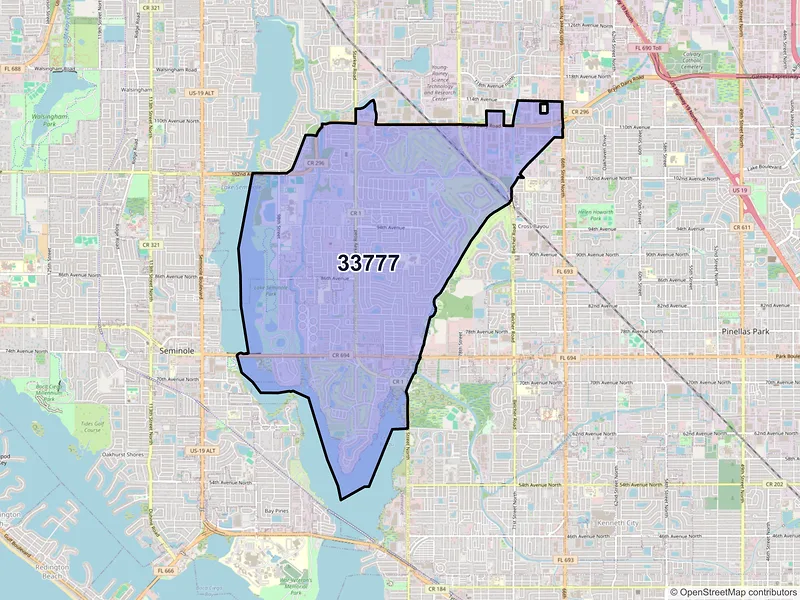 Map of ZIP Code 33777 — Seminole, FL