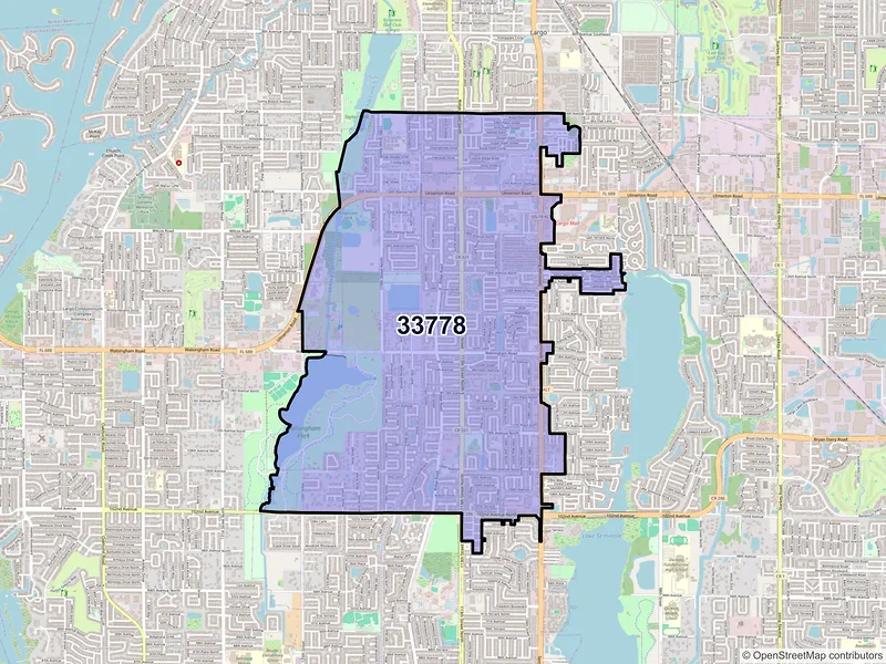 Map of ZIP Code 33778 — Largo, FL