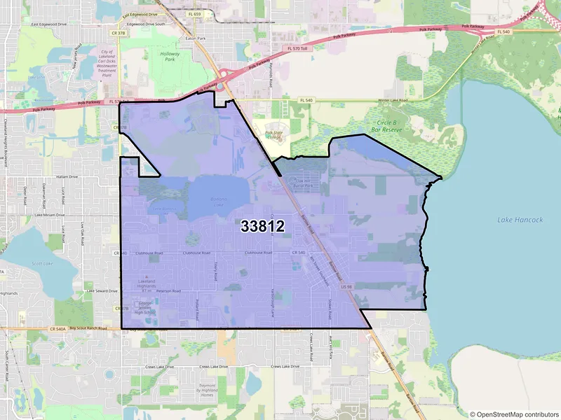 Map of ZIP Code 33812 — Lakeland, FL