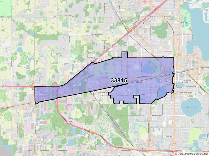 Map of ZIP Code 33815 — Lakeland, FL