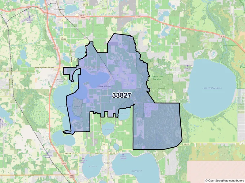 Map of Babson Park, Florida and ZIP codes