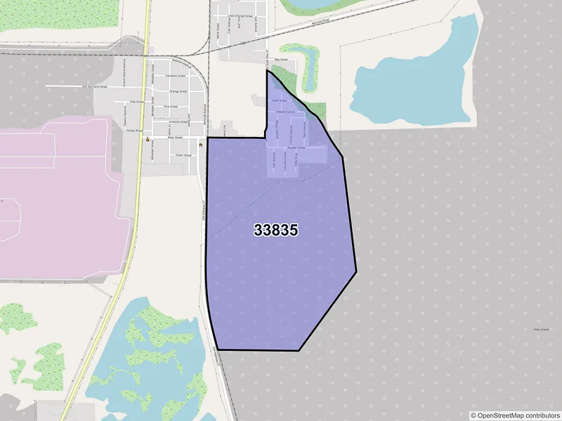 Map of Bradley, Florida and ZIP codes